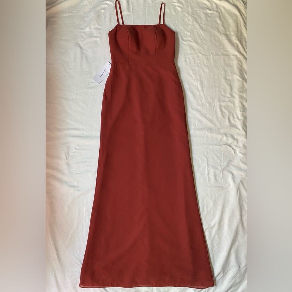 AZAZIE Tayla Chiffon Maxi Dress - Terracotta - Picture 2 of 15